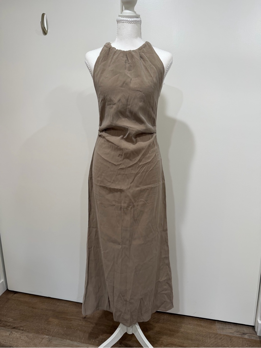Taupe Halter Midi Dress